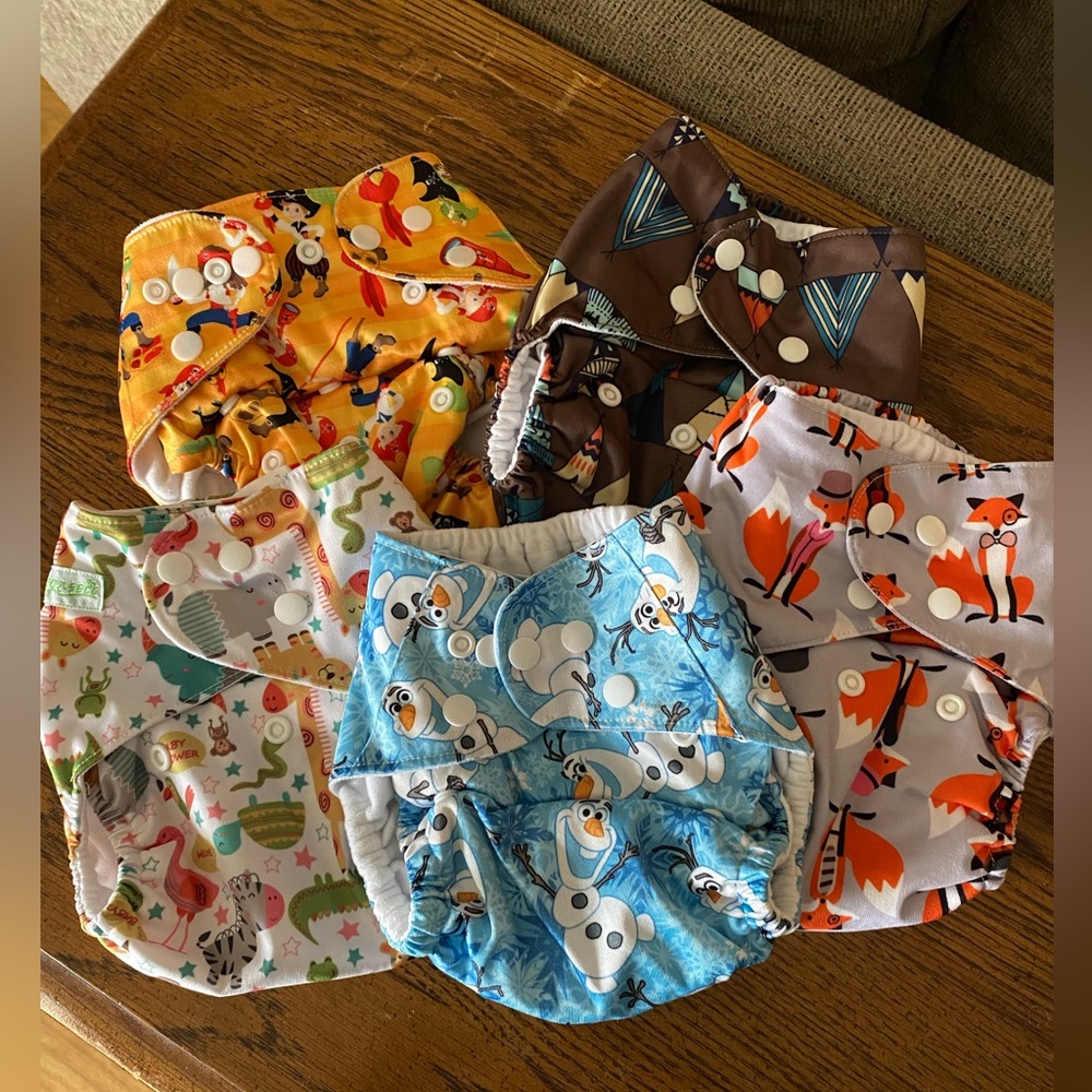 5 Cloth Diapers + Inserts